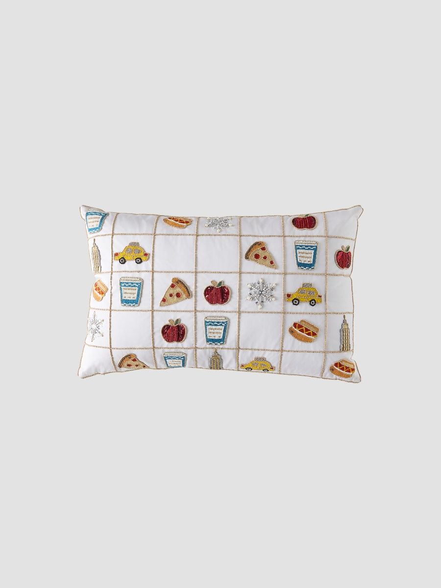 Kim Seybert Empire State Iconic NYC Beaded Pillow