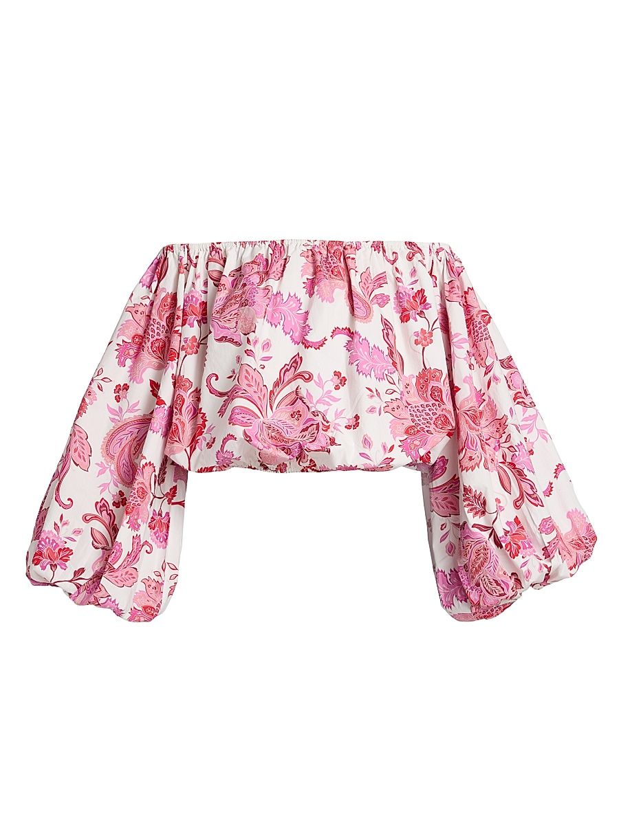 Women's Margot Floral Poplin Top - Paisley - Size XL