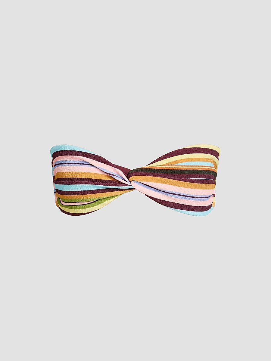 Women's Juno Twist-Front Bikini Top - Paradise Stripe - Size Large