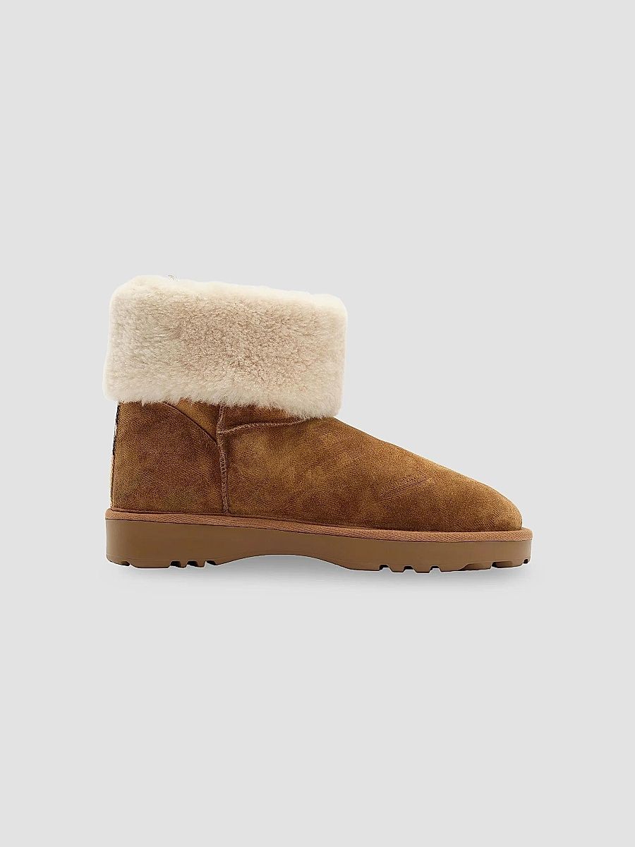 Burberry Women's Check Shearling Flint Boots - Jute - Size 11