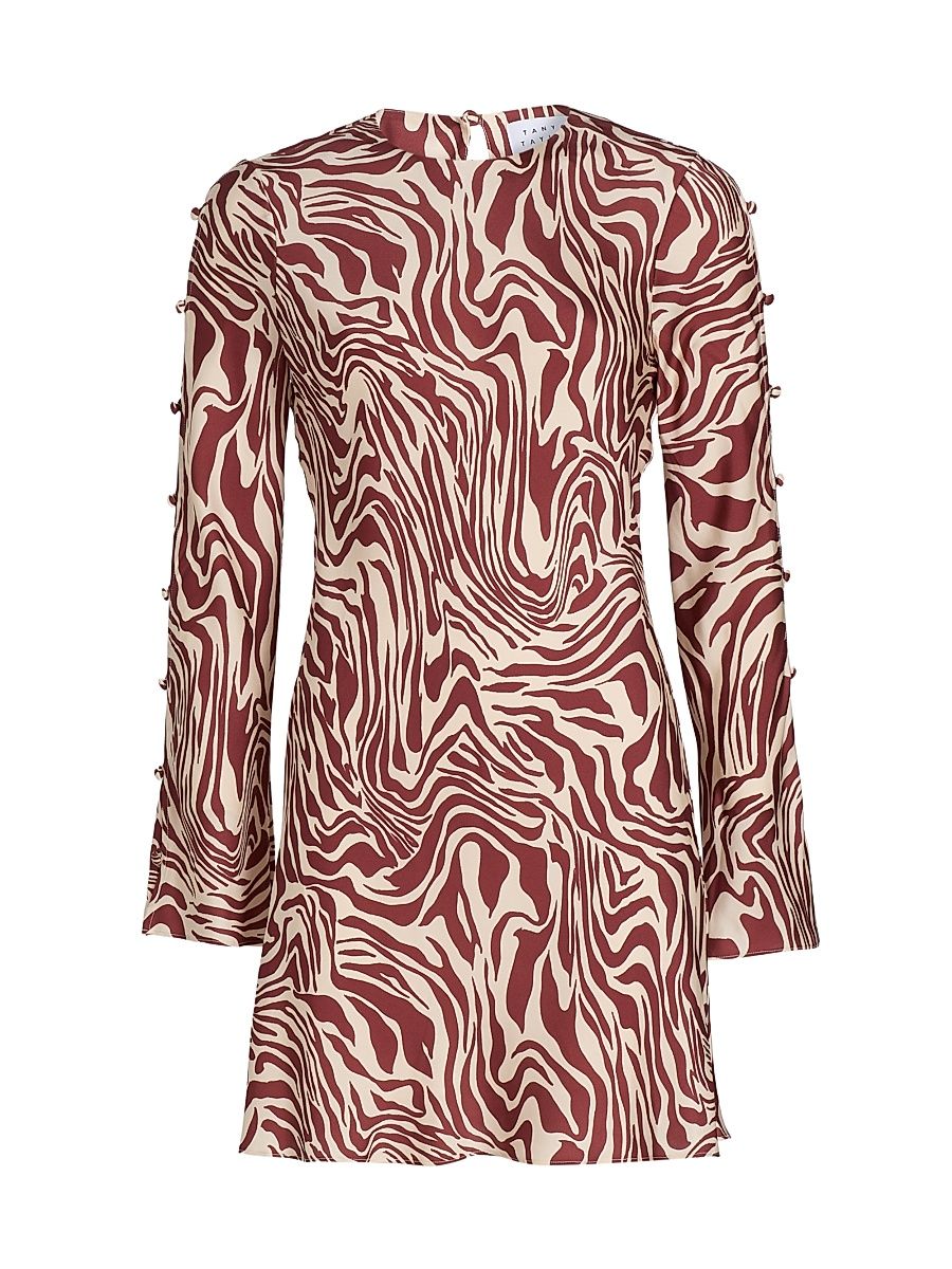 Women's Demi Button Sleeve Minidress - Redwood Cream Multi - Size 14