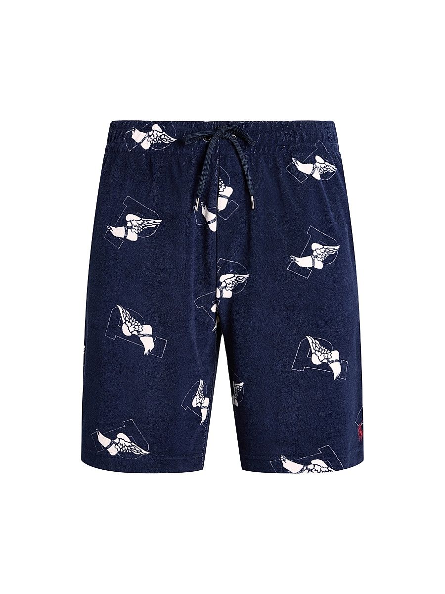 Men's P-Wing Cotton-Blend Shorts - Cruise Navy Wing Toss - Size Small
