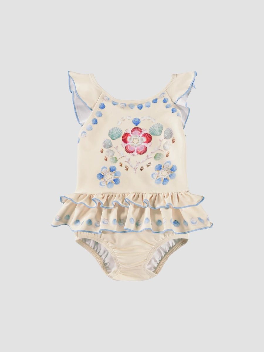 Molo Girl's Baby Girl's & Little Girl's Nalani Ruffled One-Piece Swimsuit - Sea Shell - Size 3 Months