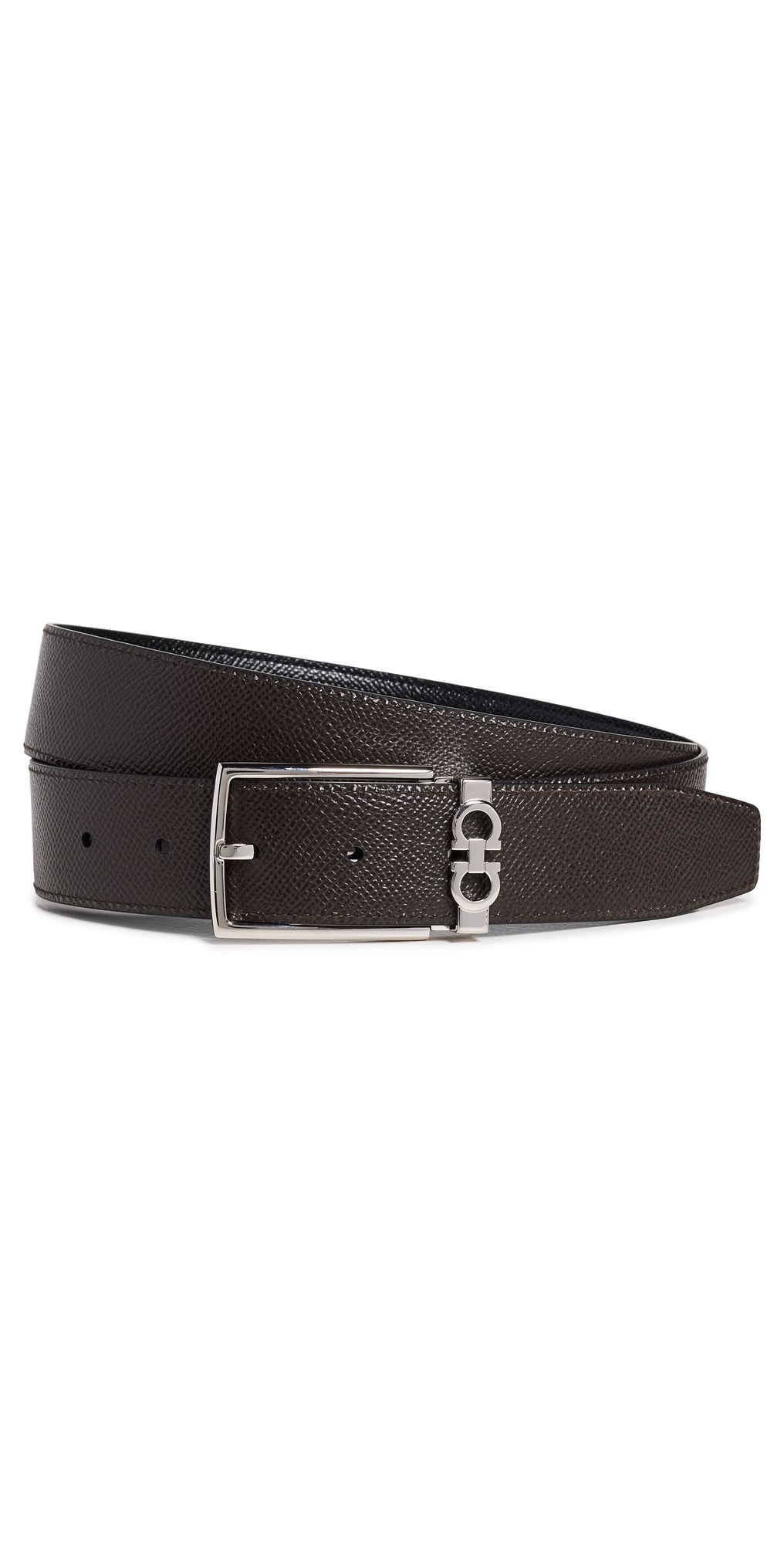 FERRAGAMO Gancio Reversible Belt Black/Brown 115