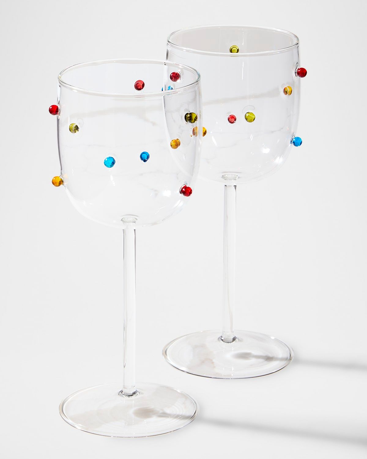 Colorful Beaded Wine Glasses, 16.8 oz. - Set of 2