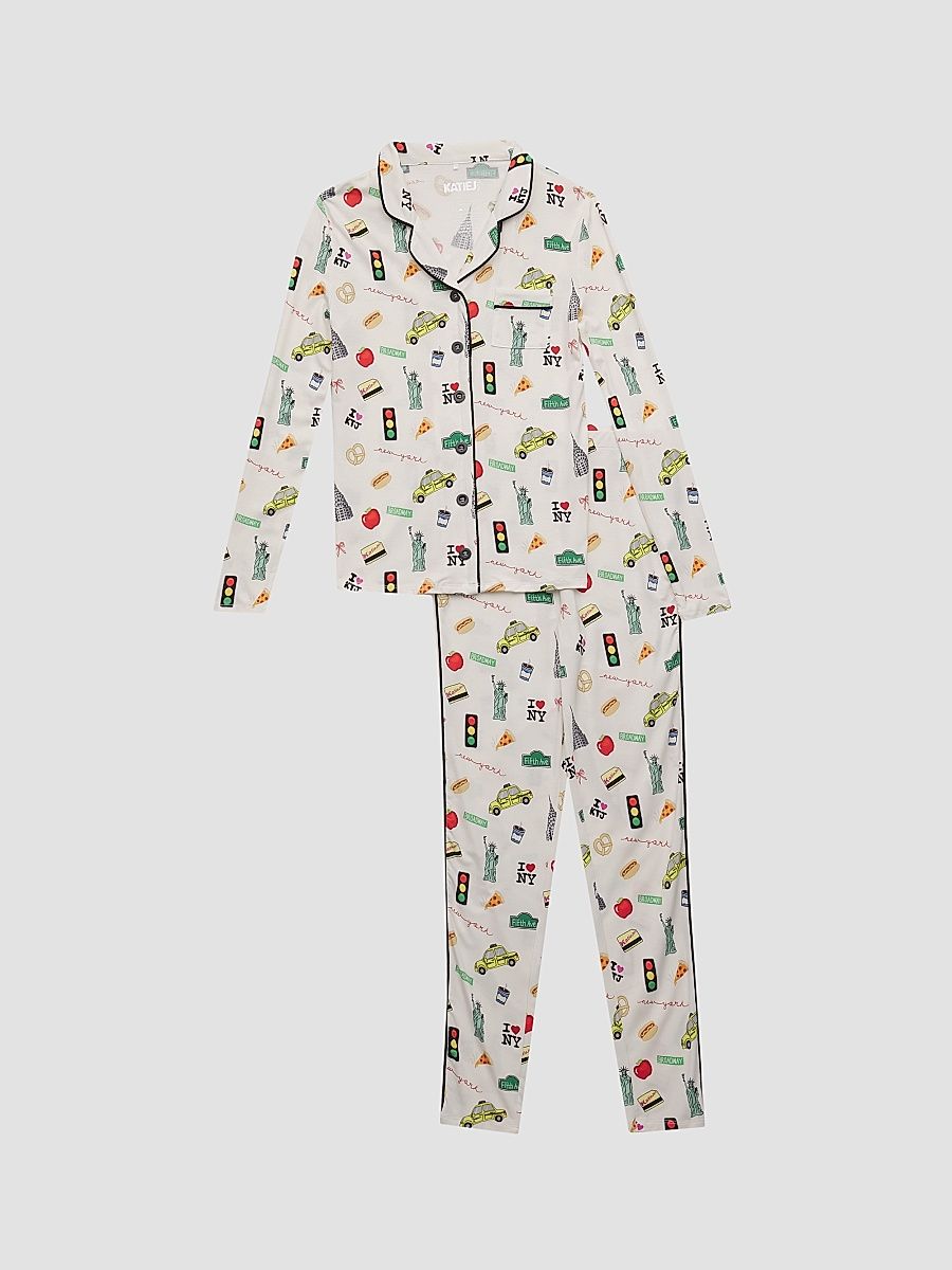 Girl's Maia NY-Print Pajamas - Nyprint - Size 7