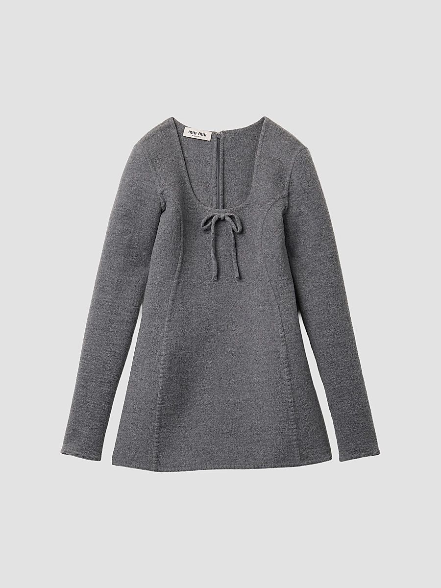 Women's Double Wool Dress - Grey - Size 0