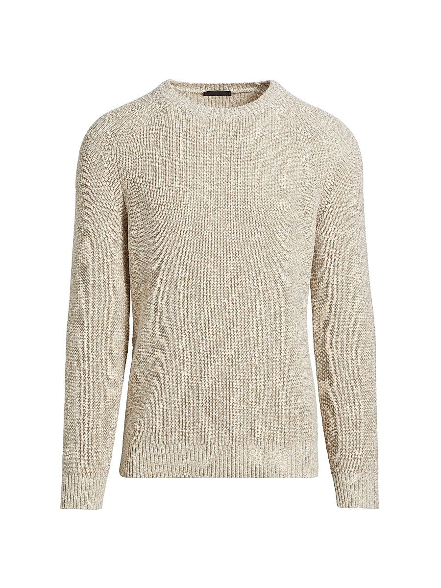 Men's COLLECTION Cotton-Blend Rib-Knit Sweater - Beige - Size XXL