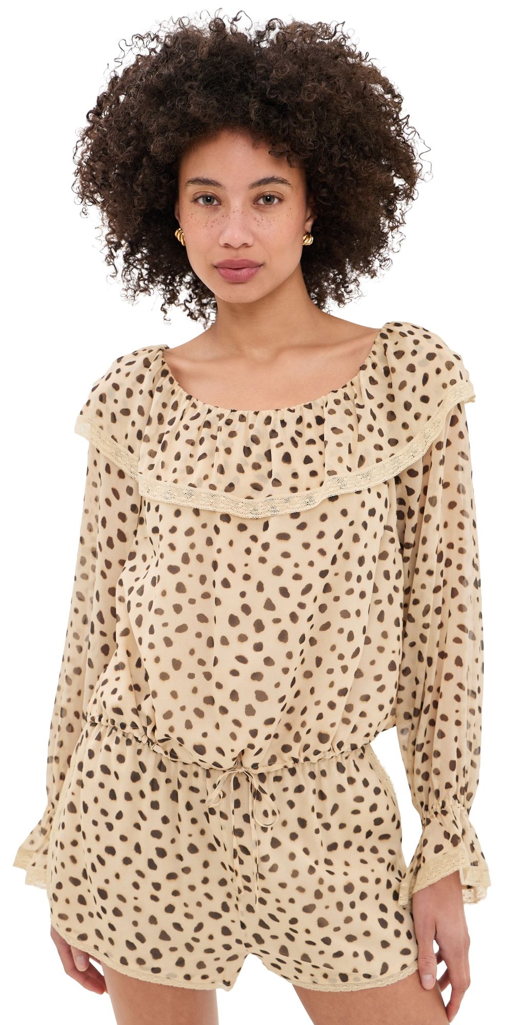 POSSE Priscilla Silk Blouse Cheetah M