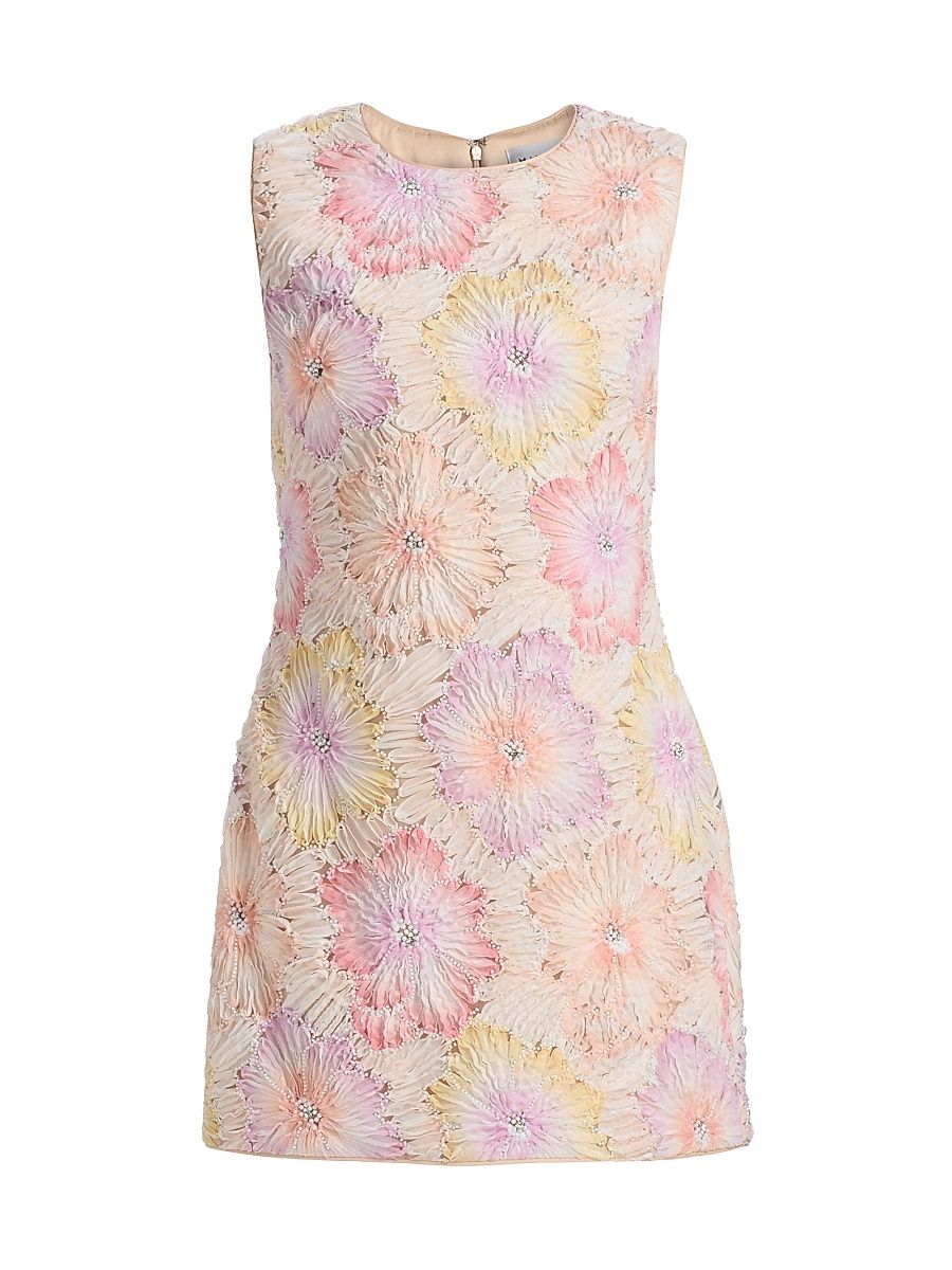 Women's Ivette Floral Embroidered Minidress - Rainbow Multi - Size 12