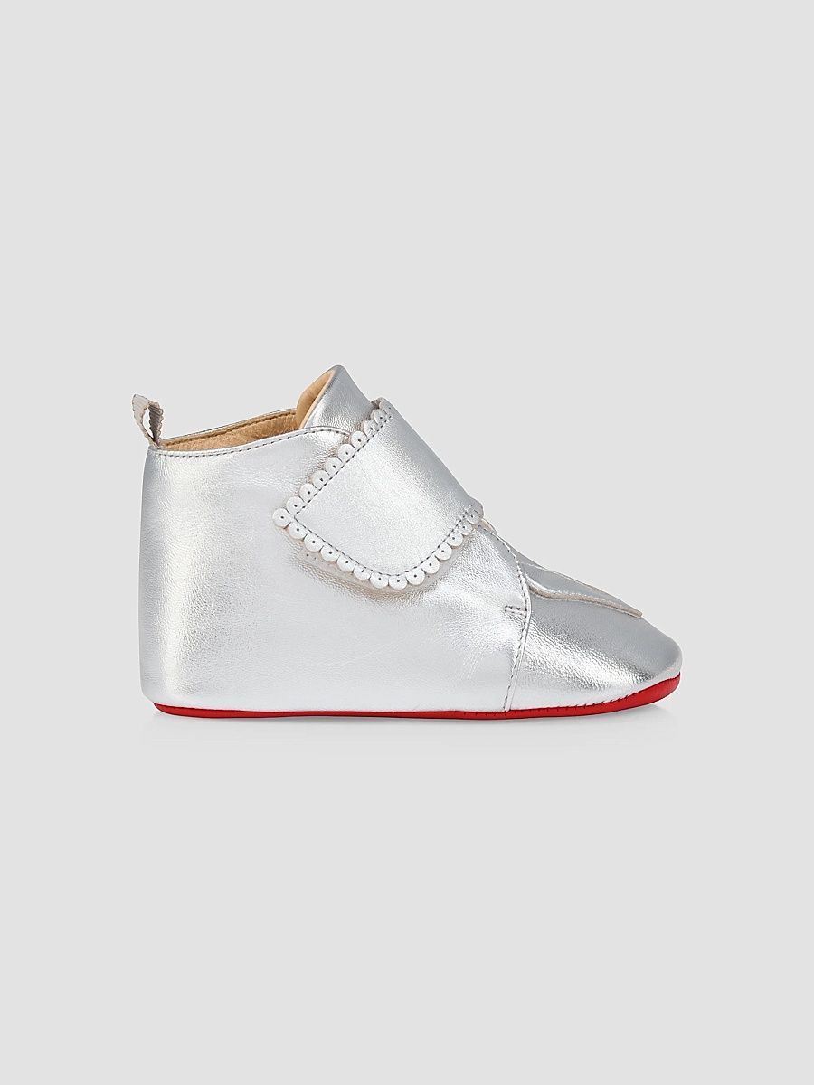 Christian Louboutin Girl's Baby Girl's Love Dress Shoes - Silver - Size 4 (Baby)
