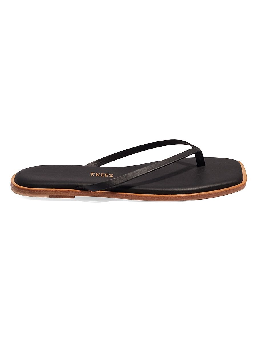 Women's Dylan Leather Flip-Flops - Sable - Size 8