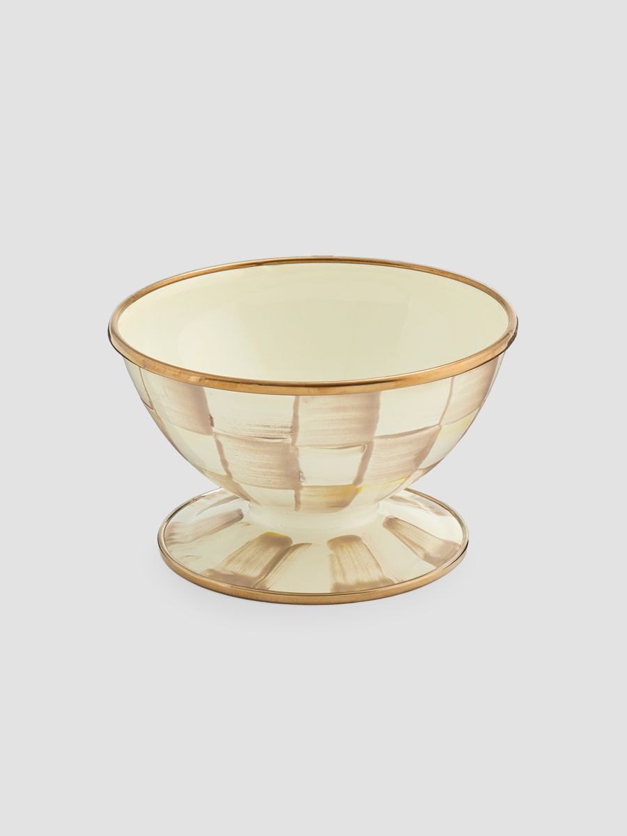 MacKenzie-Childs Mocha Check Ice Cream Dish