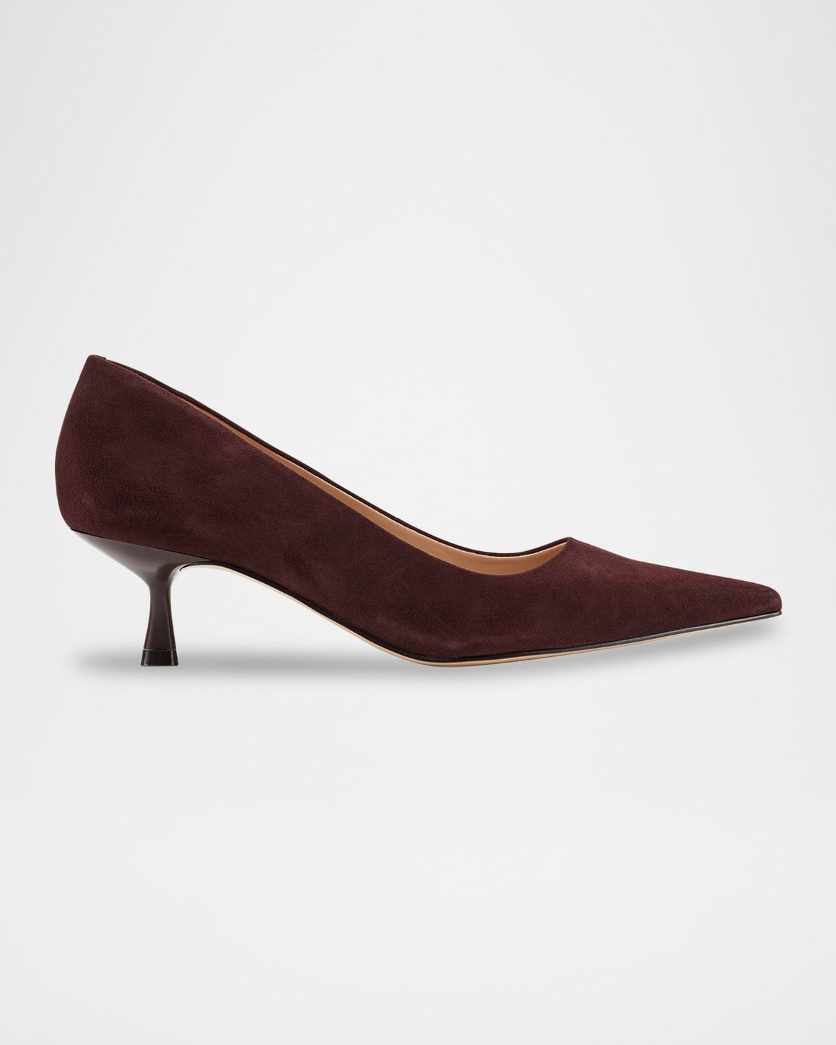 Calynna Suede Kitten-Heel Pumps