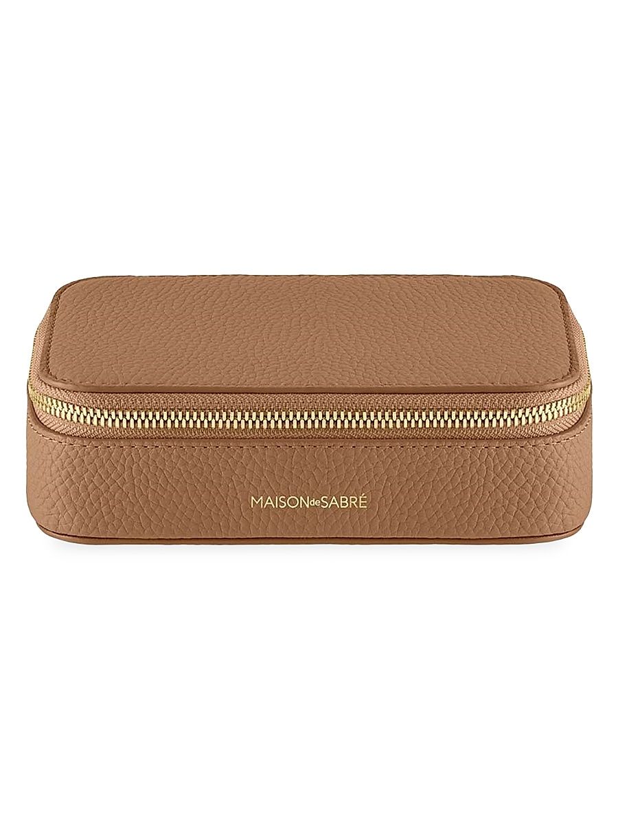 Women's Leather Jewelry Case - Sandstone Brown
