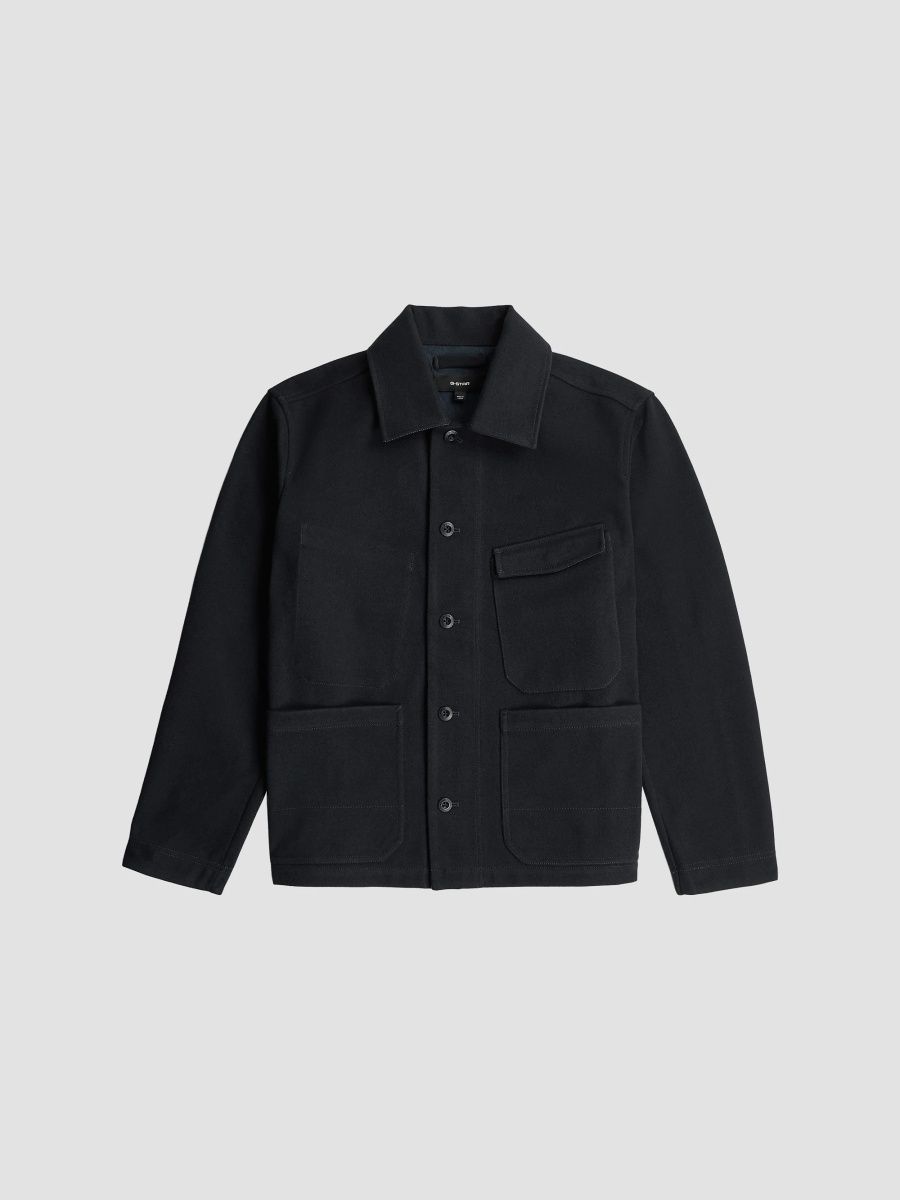 G-Star Men's Twill Flannel Chore Jacket - Dark Blue - Size XXL