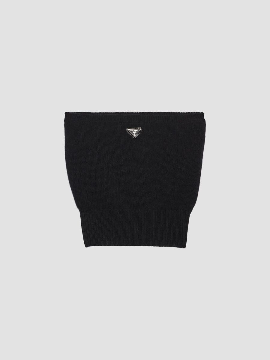 Prada Women's Wool and Cashmere Bandeau Top - Black - Size 2