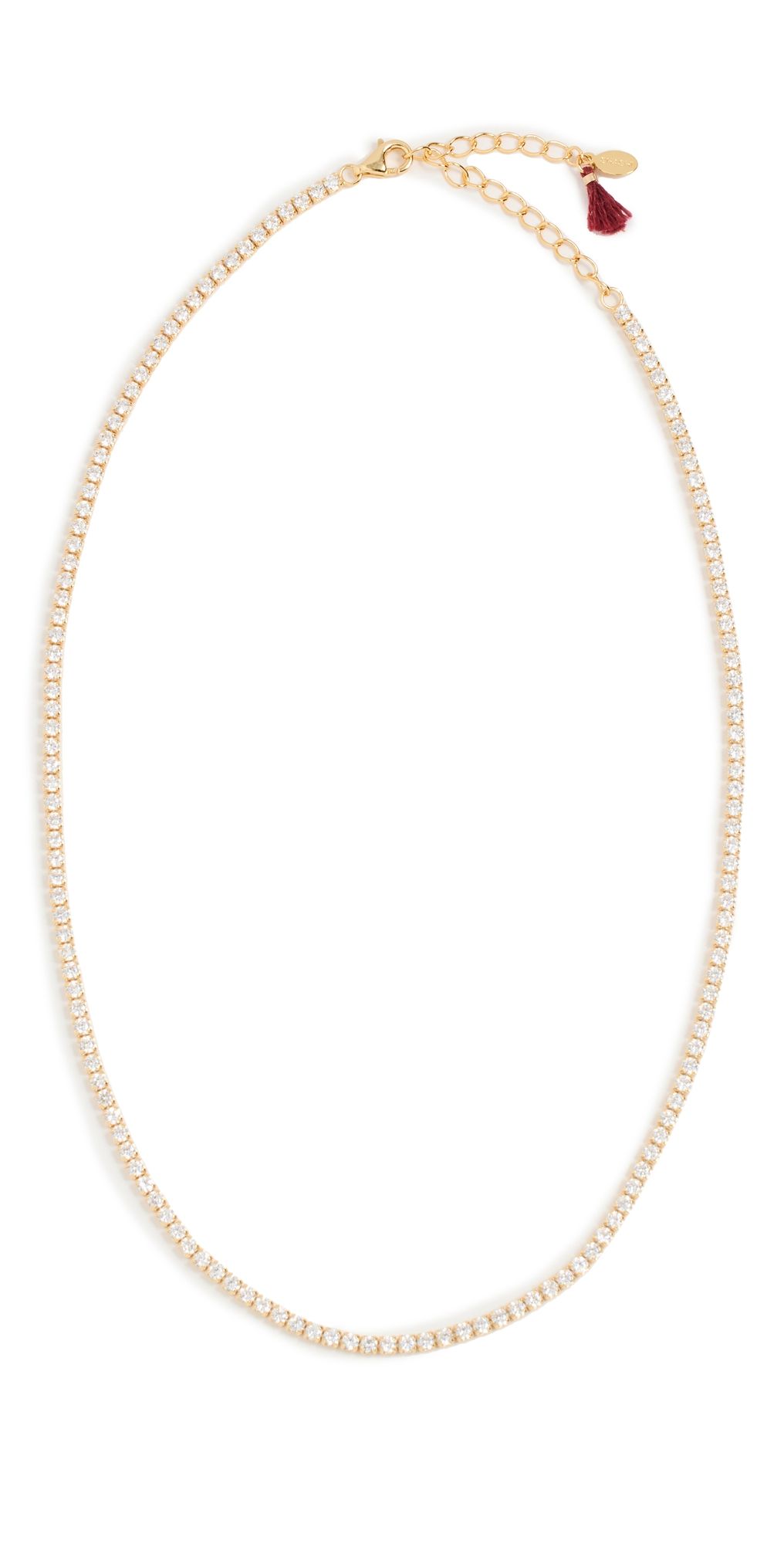 SHASHI Tennis Diamond Necklace Gold One Size
