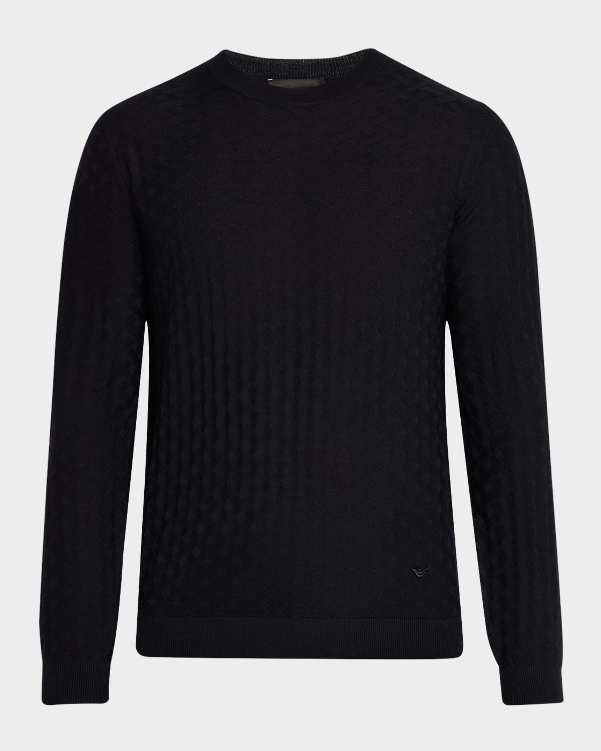 Men & apos;s Merino Wool Basketweave Crewneck Sweater