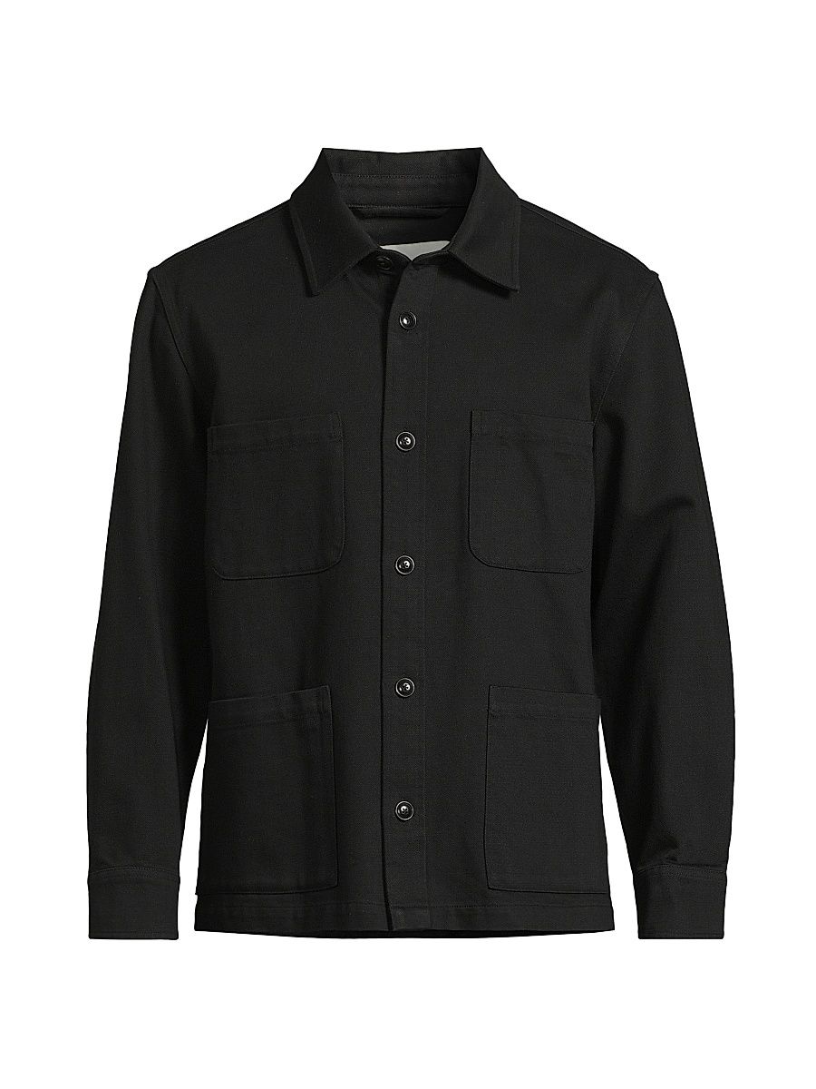 Men's Misha Cotton Overshirt - Black - Size XL