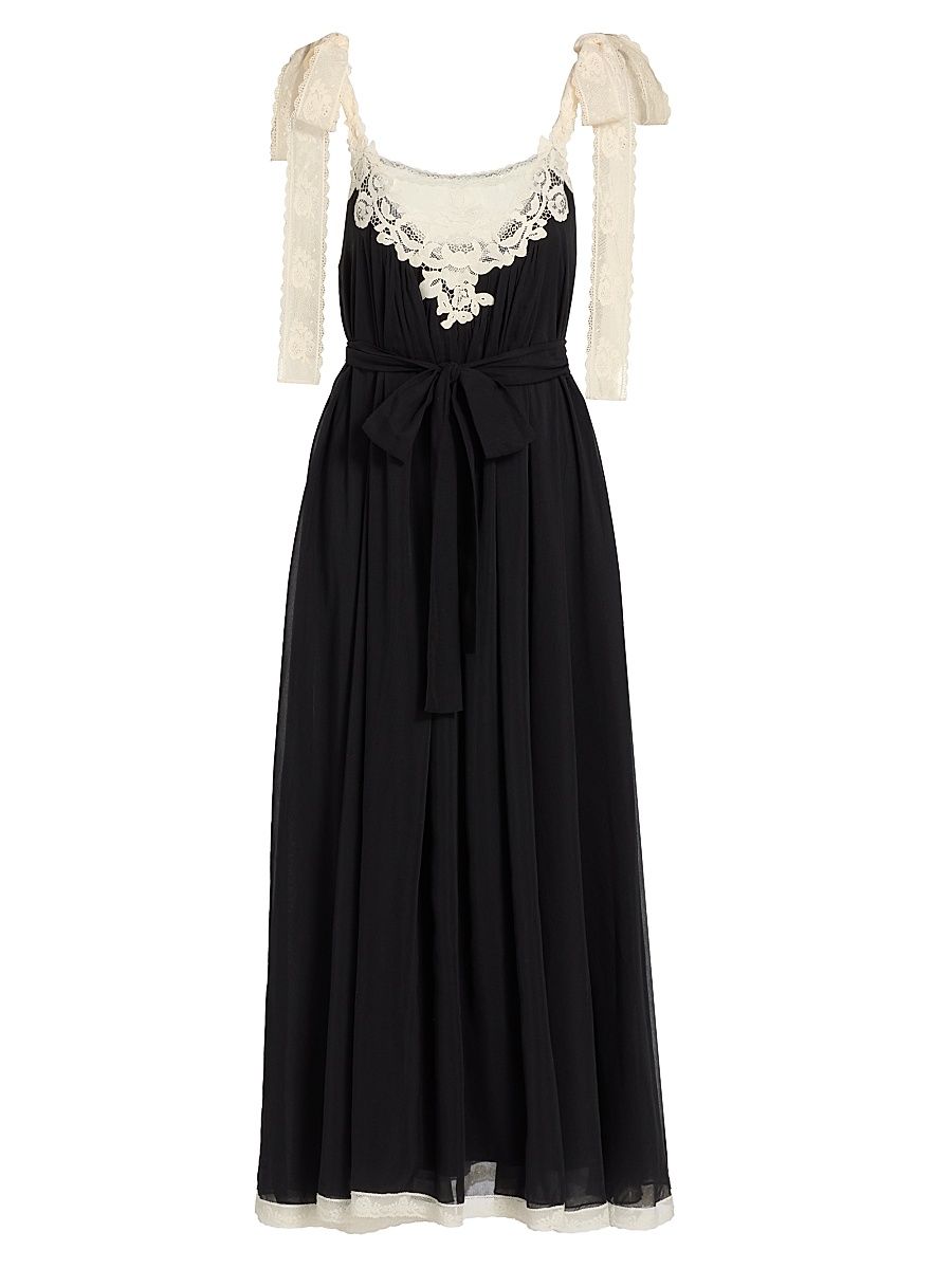 Women's Roselight Cotton-Silk Slip Maxi Dress - Black - Size 0