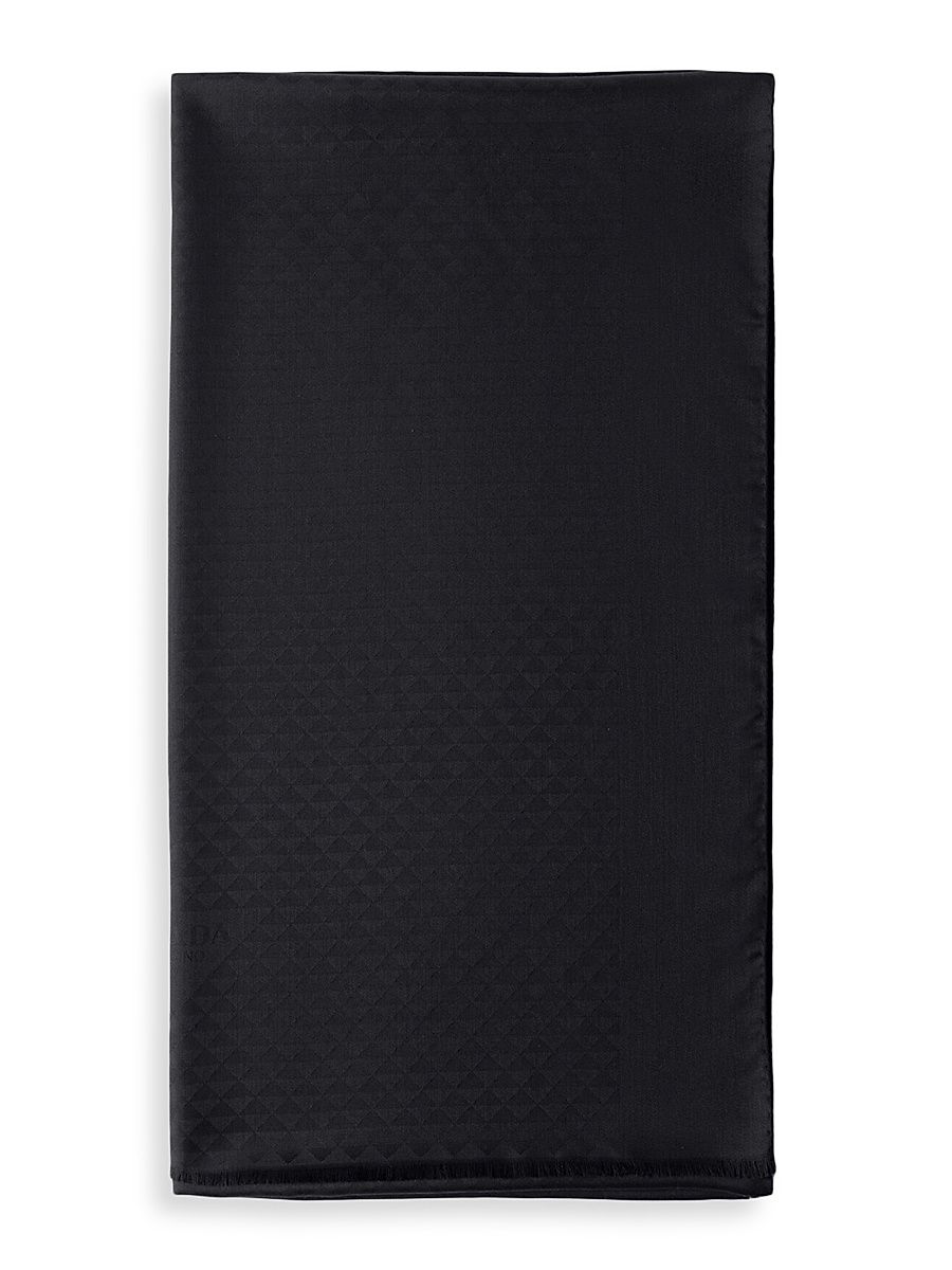 Men's Wool and Silk Scarf - Black