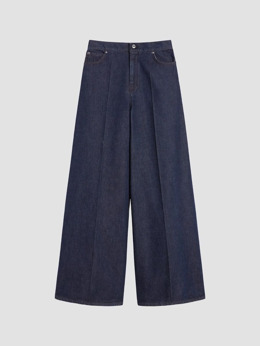 Max Mara Women's Wide Leg Jeans - Navy - Size 10