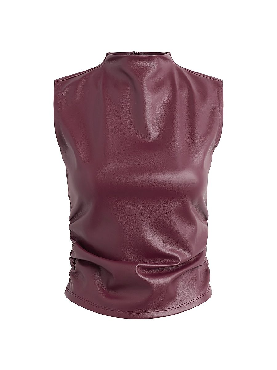 Women's Sleeveless Faux Leather Top - Port Royal - Size XS