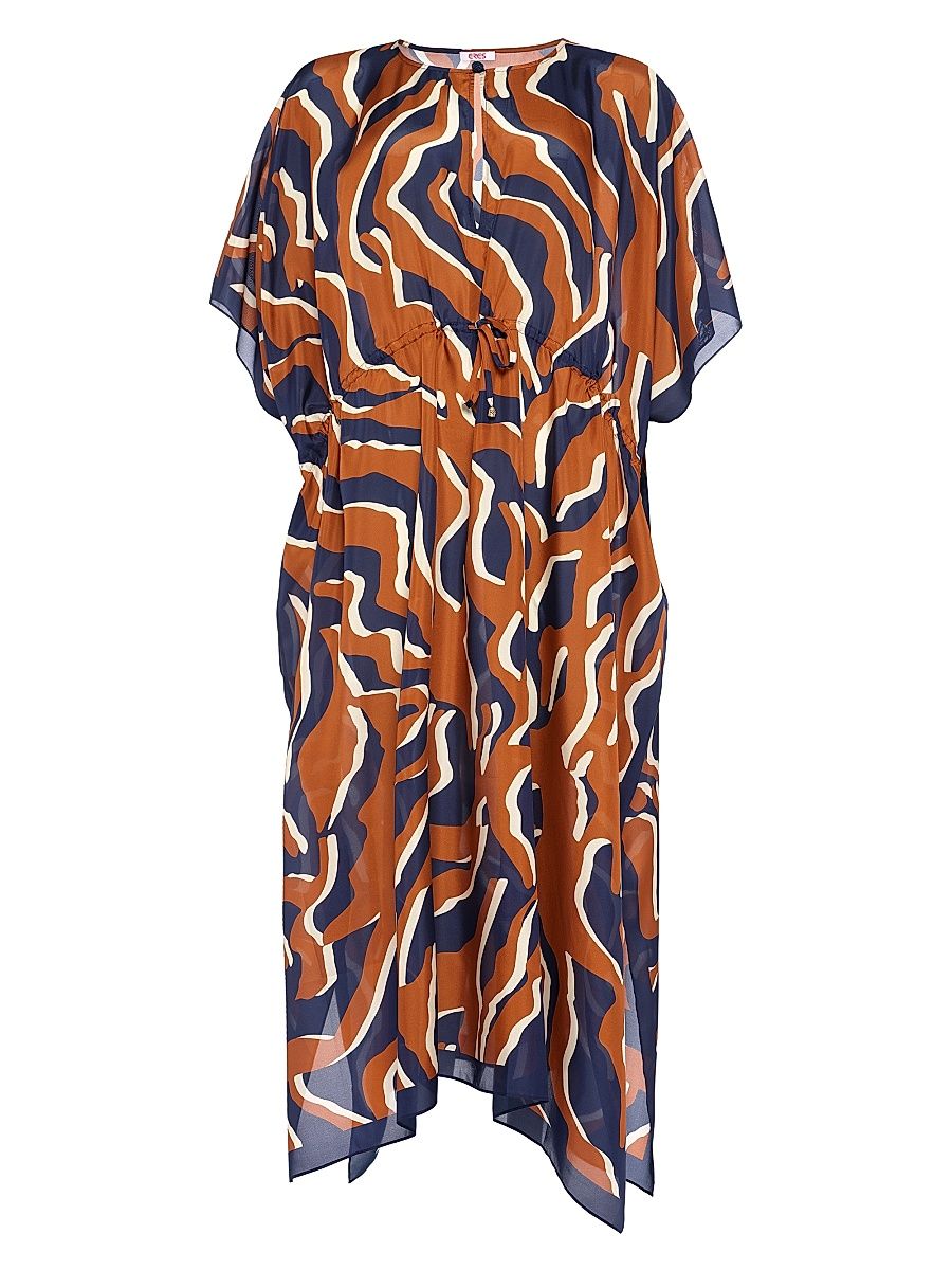 ERES Women's Archipel Printed Silk Drawstring Caftan - Ecorce
