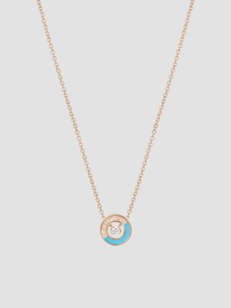 Piaget Women's Possession 18K Rose Gold, Turquoise & 0.05 TCW Diamond Pendant Necklace - Rose Gold