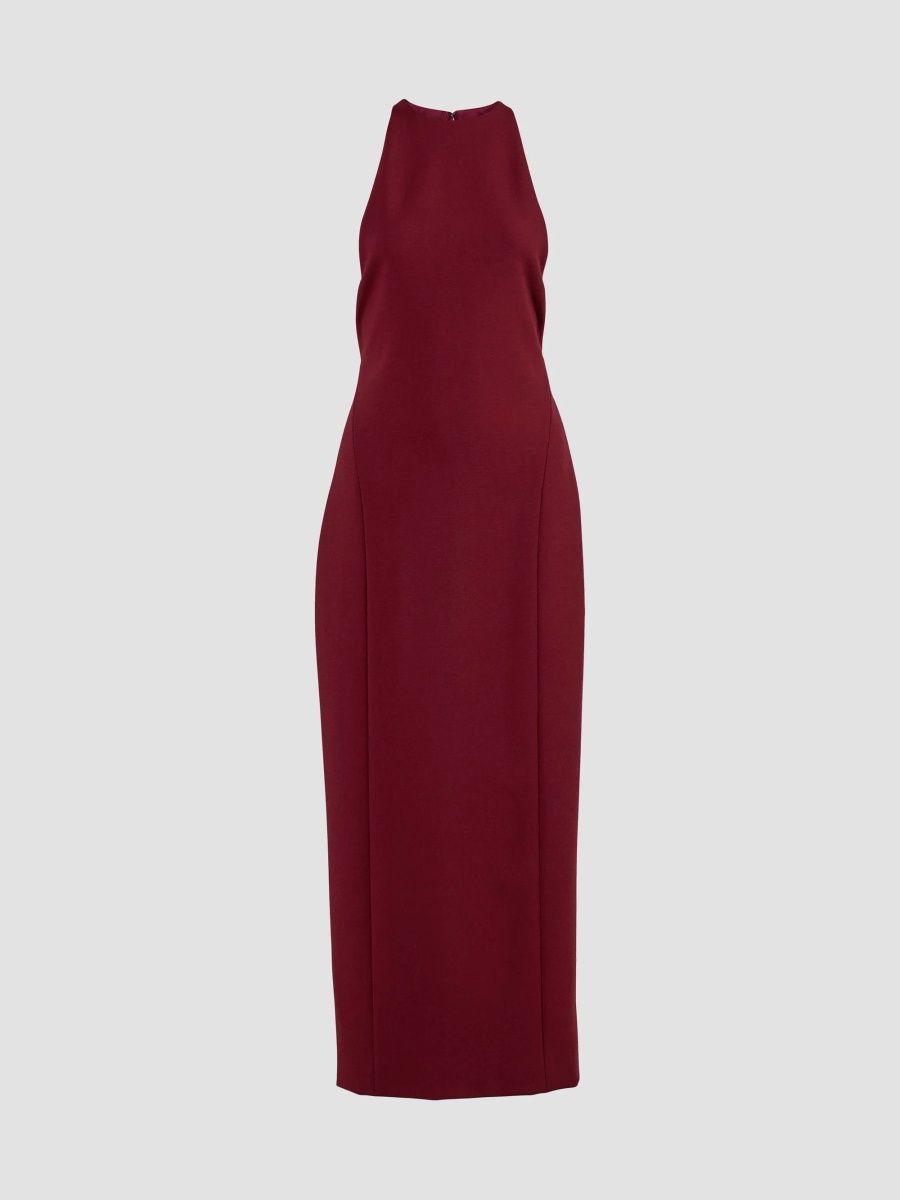 Carolina Herrera Women's Stretch Virgin Wool Column Gown - Rioja - Size 8