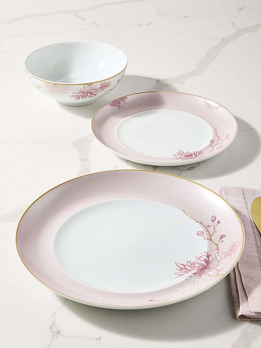 Laura 12-Piece Dinnerware Set - Pink