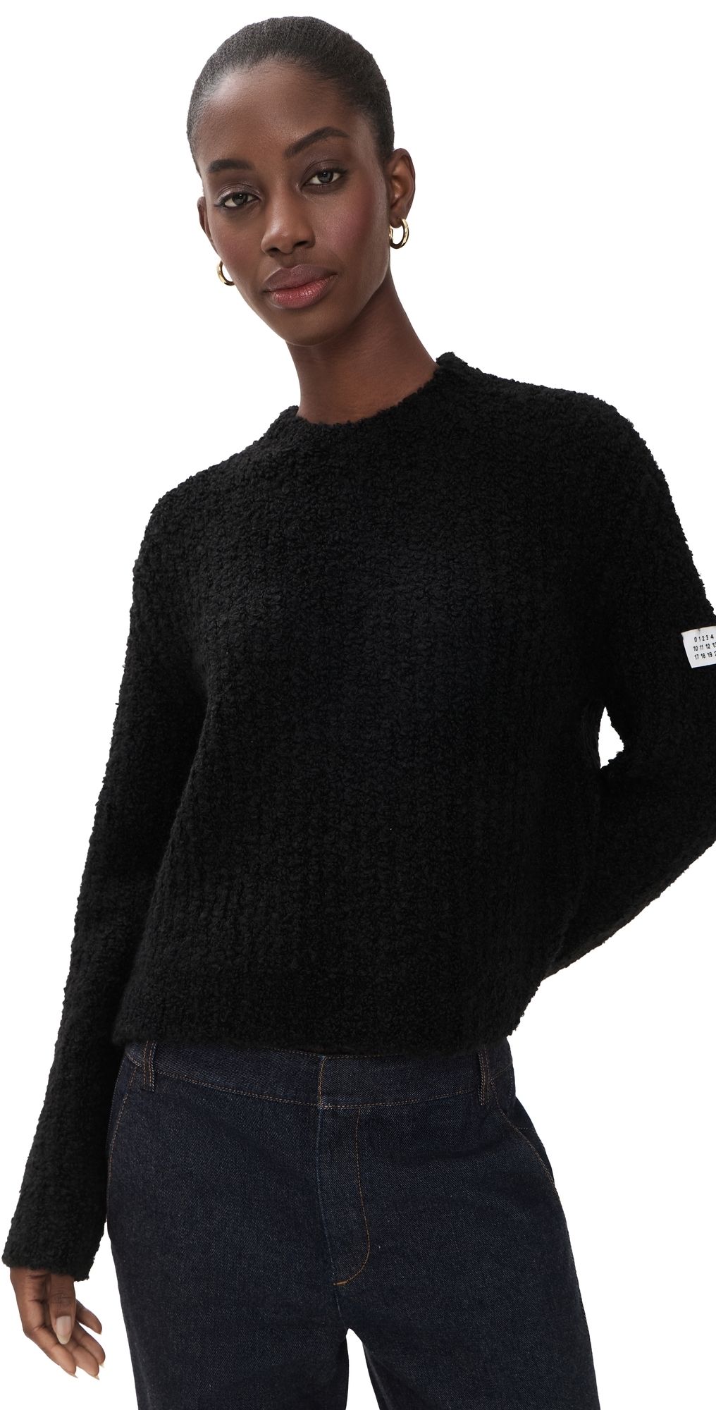 MM6 Maison Margiela Boucle Crewneck Pullover Black M