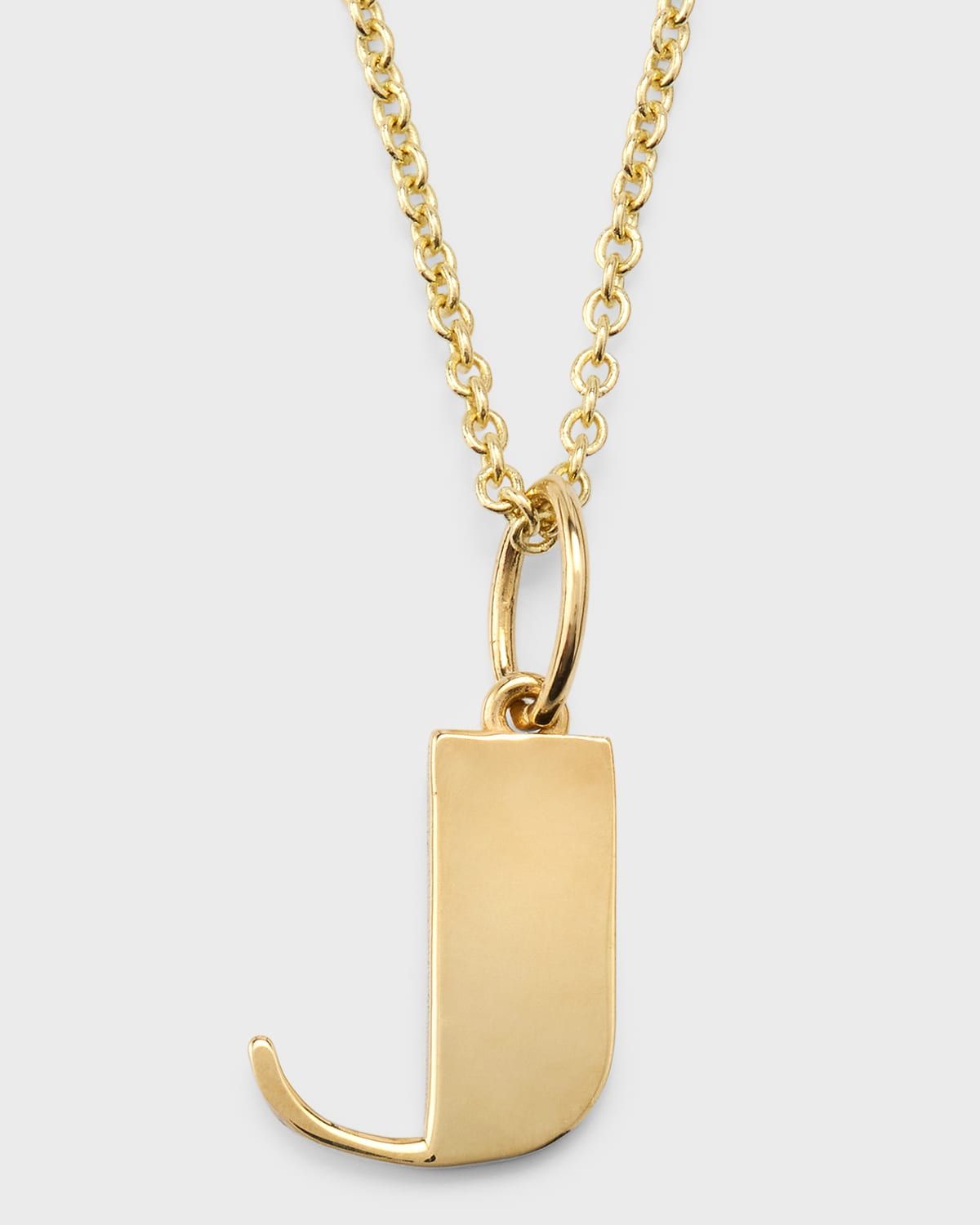 14K Pure Block Initial Necklace