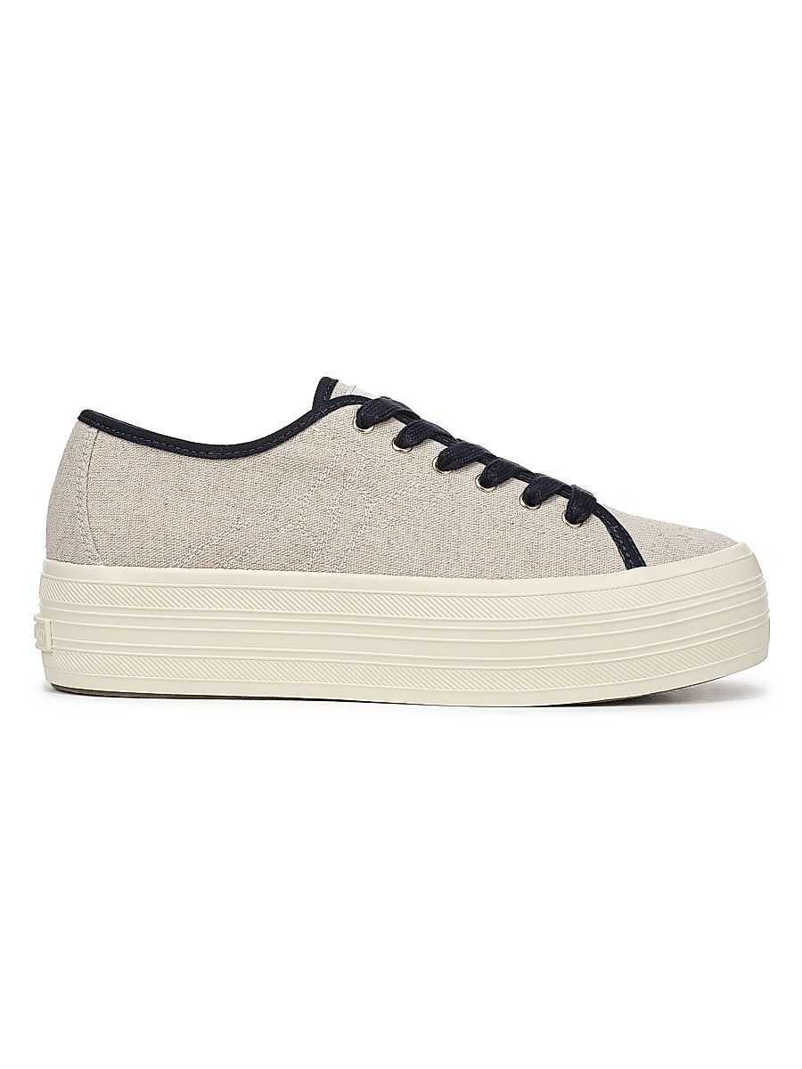 Women's Truett Canvas Low-Top Platform Sneakers - Sand Navy - Size 11