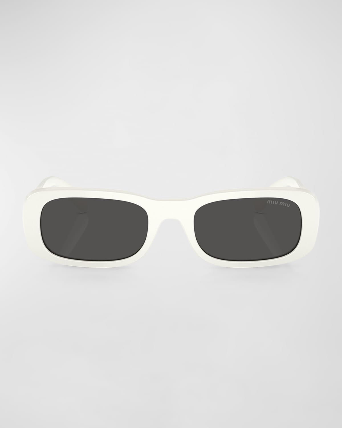 Logo Acetate Rectangular Sunglasses