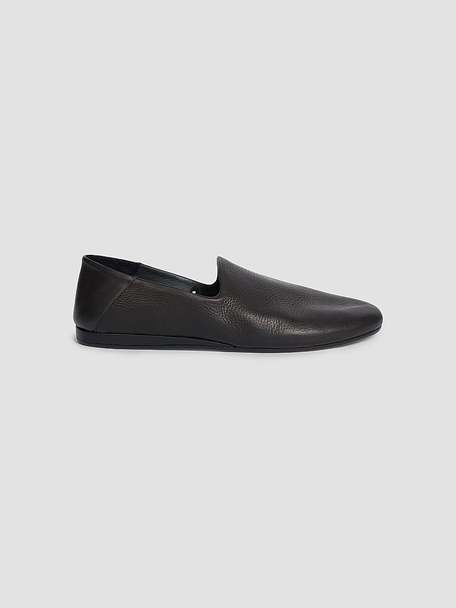 Jacquemus Men's ​Les Pantoufles Leather Flats - Dark Brown - Size 12