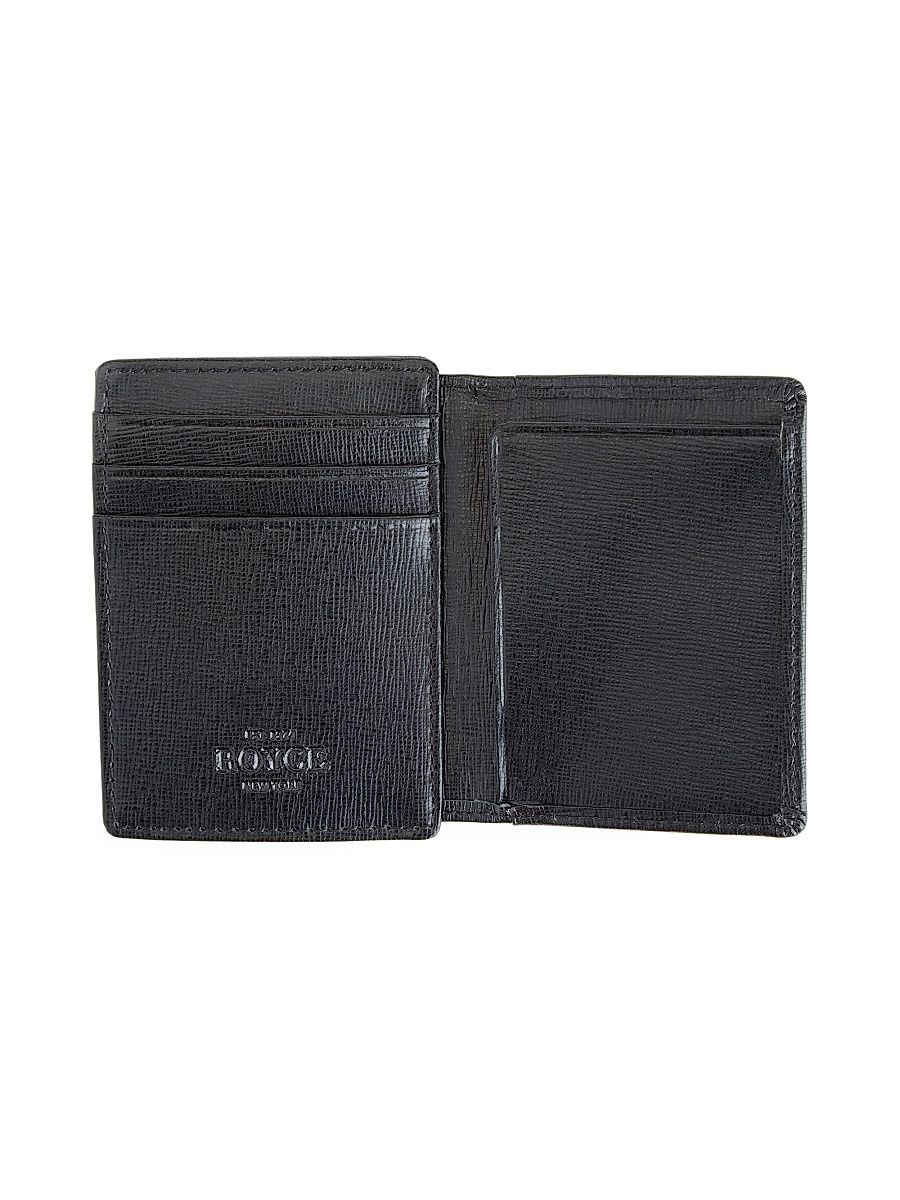 Men's Royce New York Leather Money Clip Wallet - Black