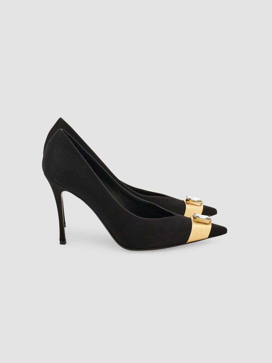 FERRAGAMO Women's Dolie 95MM Crystal-Embellished Velvet Pumps - Nero - Size 7