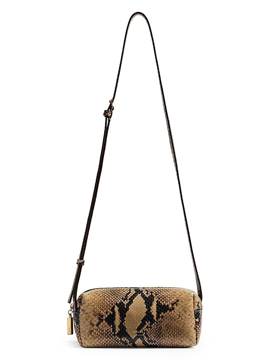 Women's Kye Mini Snakeskin-Embossed Leather Crossbody Bag - Taupe Morning Dove