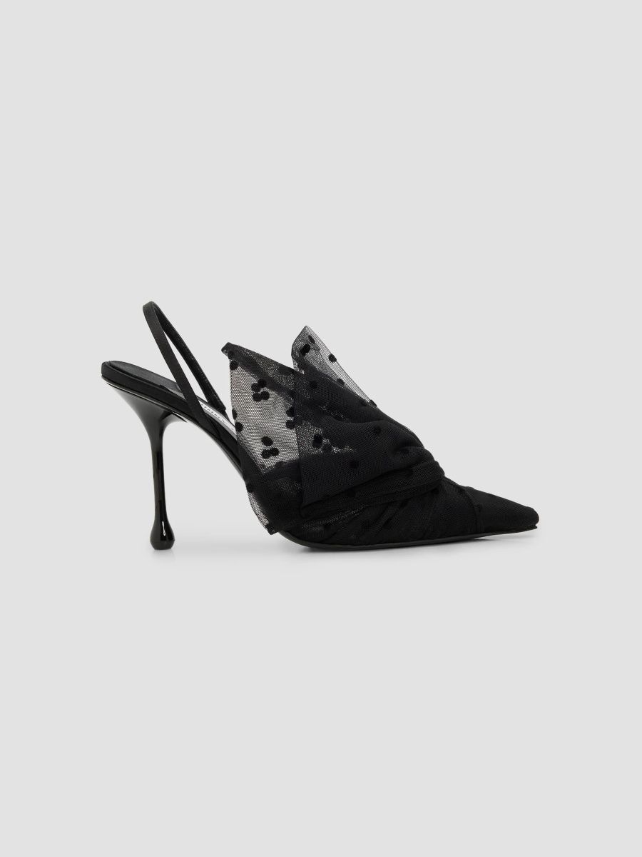 Jimmy Choo Women's Avara 95MM Embellished Tulle Slingback Pumps - Black Crystal - Size 11