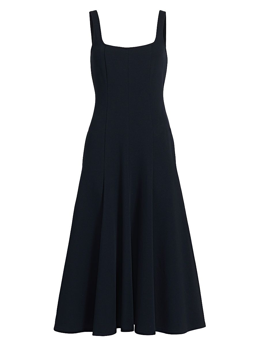 Women's Square Neck Seamed Midi-Dress - Eclipse - Size XXS