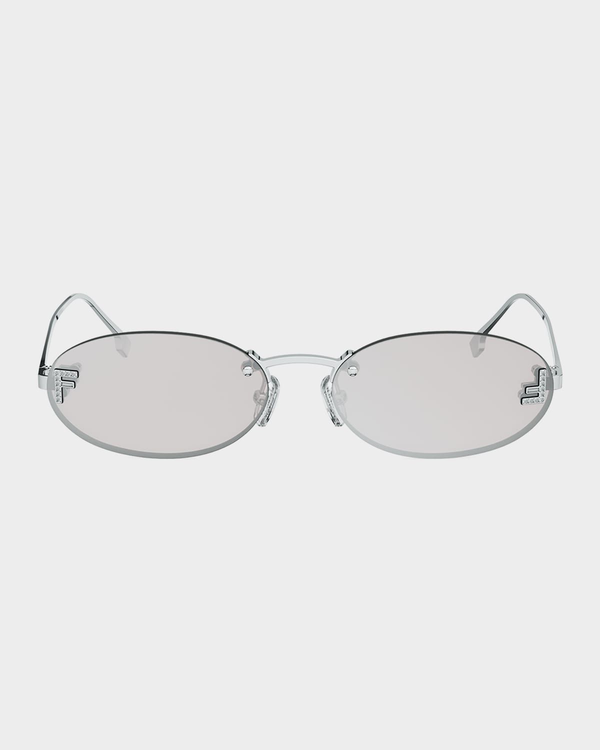 Fendi First Crystal 54mm Oval Sunglasses