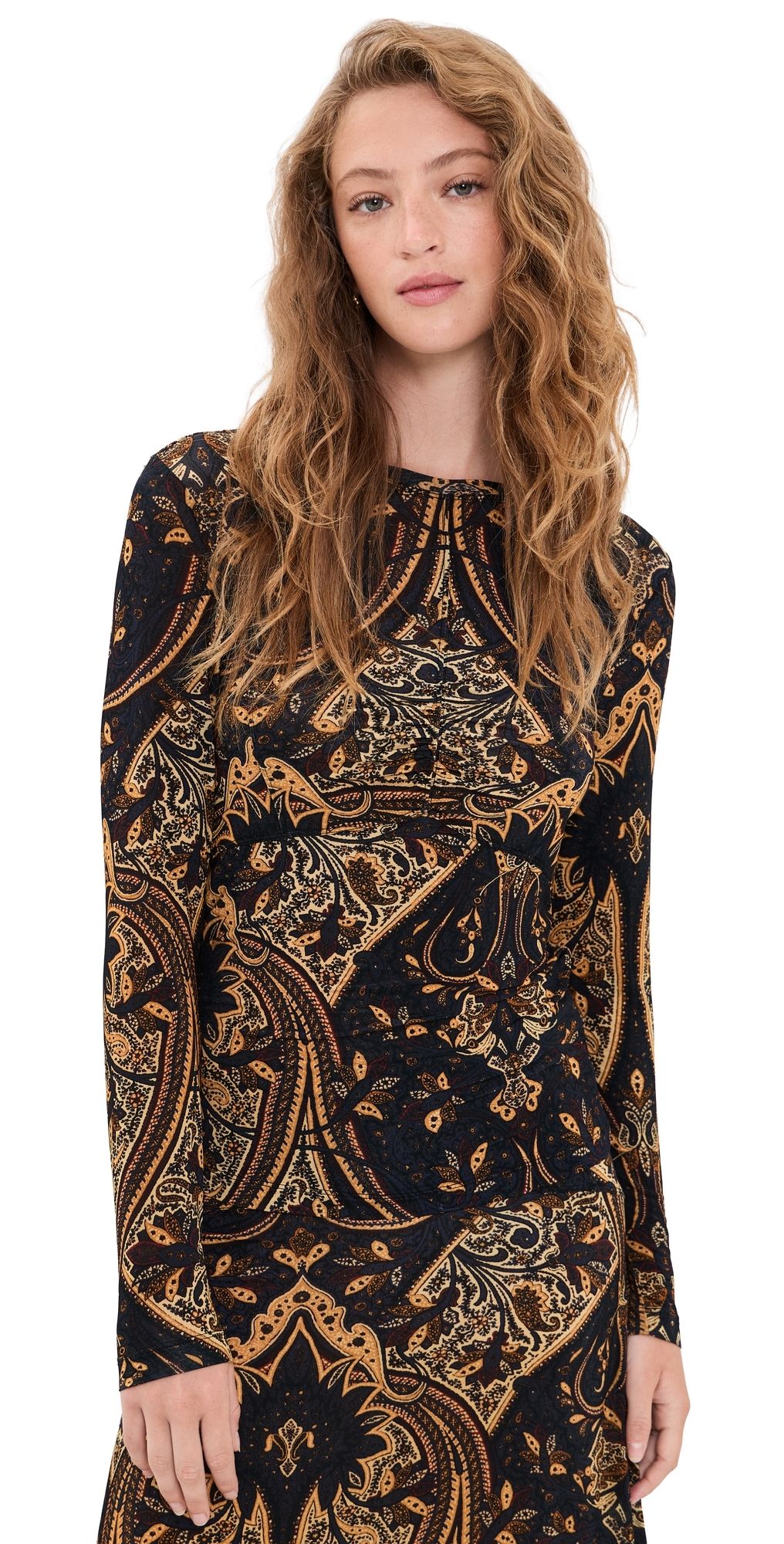 Ulla Johnson Neri Long Sleeve Jersey Top Twilight Paisley XL