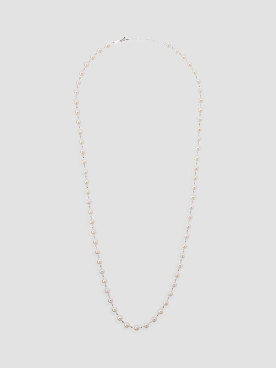 Women's 18K Gold & Akoya Pearl Necklace - White Gold