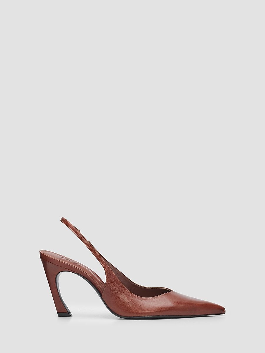 Women's Lexi 90MM Leather Slingback Pumps - Warm Toffee - Size 6.5