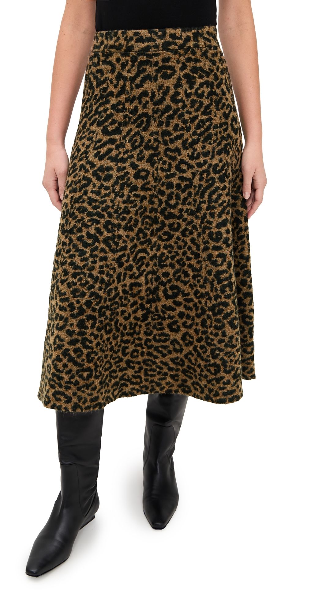 LE BOP Cheetah A Line Skirt Camel Cheetah XL
