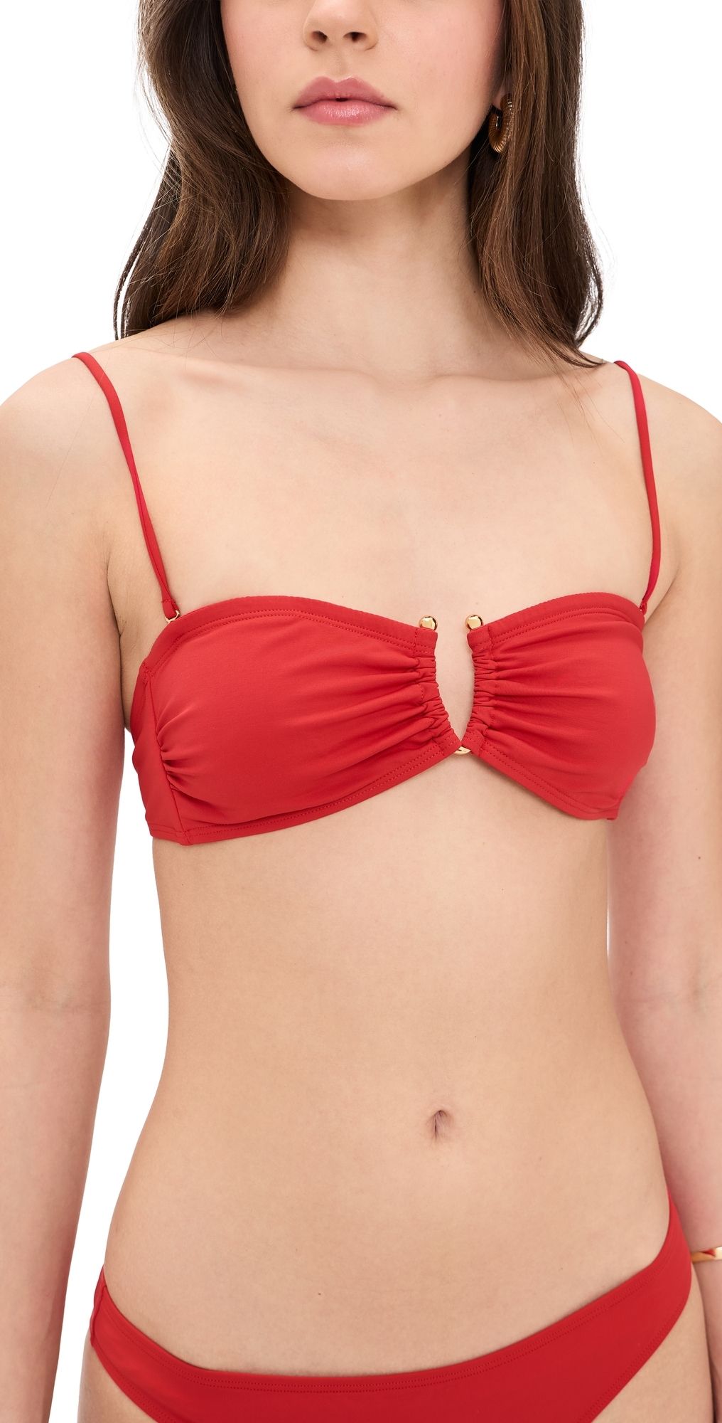 Nili Lotan Bandeau Bikini Top Red M