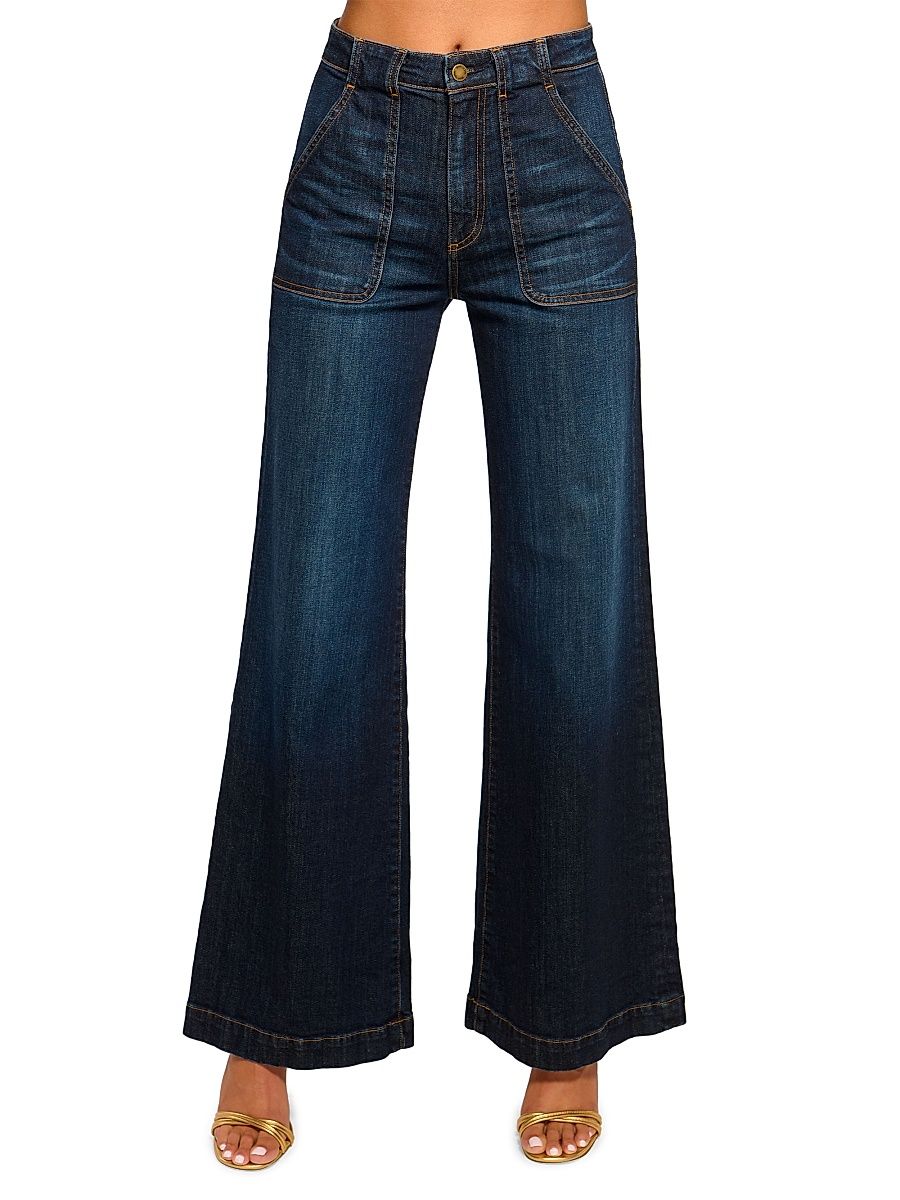 Women's Theodora Wide-Leg Jeans - Dark Rinse - Size 29