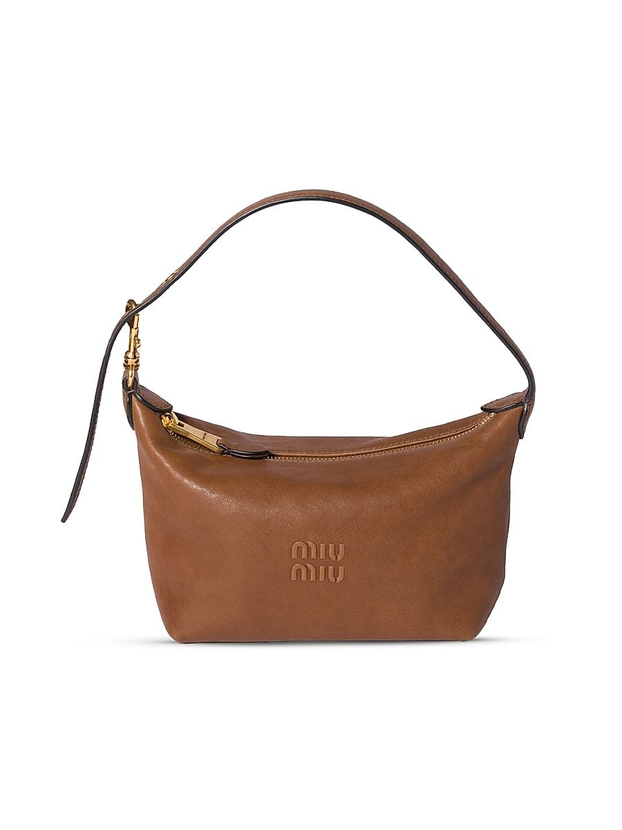 Women's Nappa Leather Top Handle Bag - Brown
